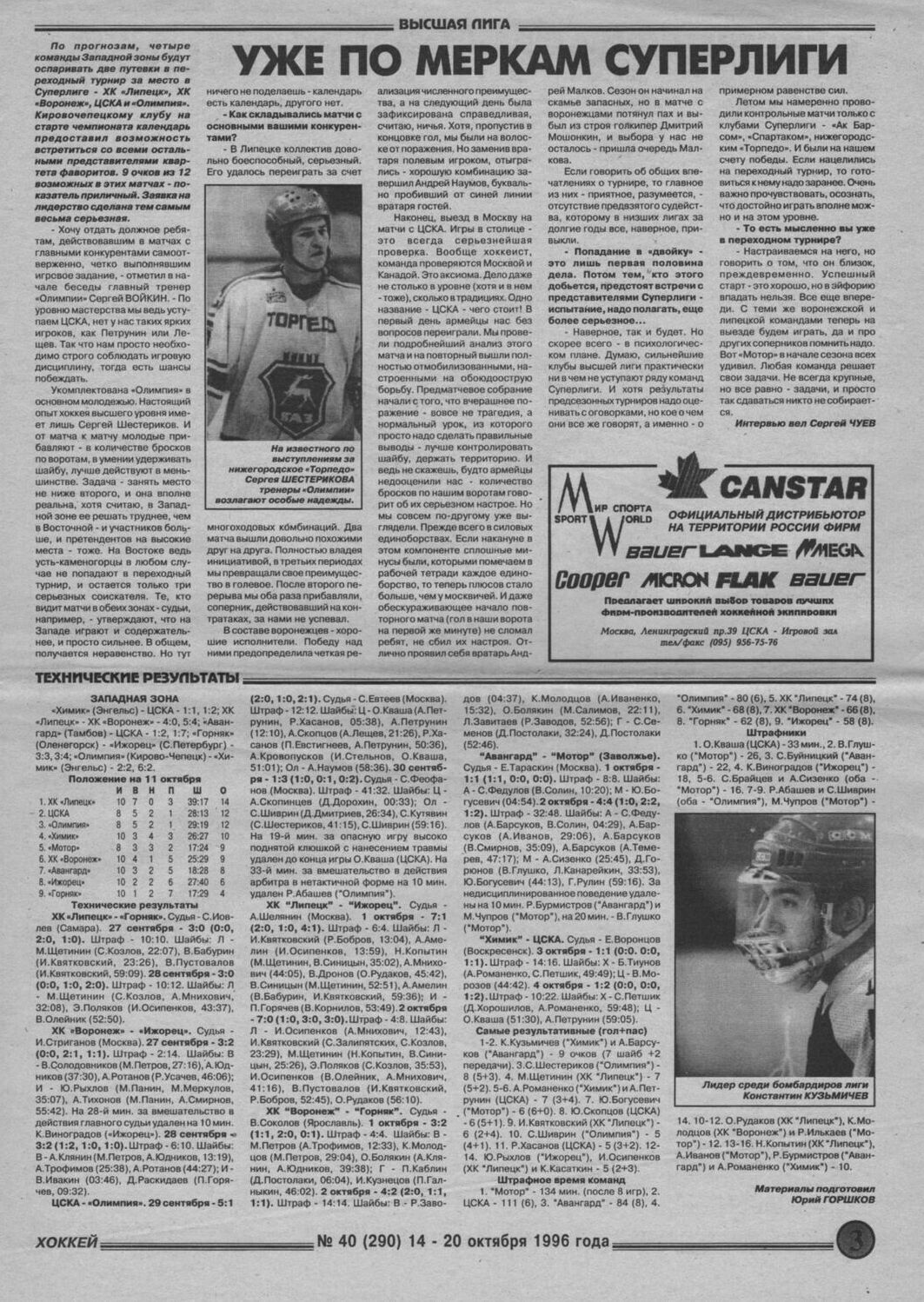Еженедельник "Хоккей" от 1996-97гг.