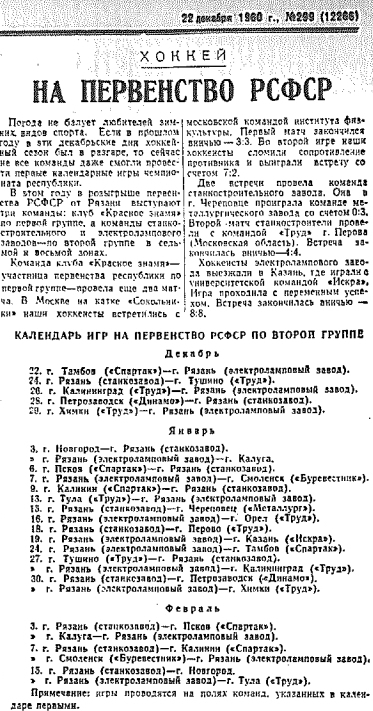 Газета "Приокская правда" (Рязань) №12266 от 22.12.1960г.